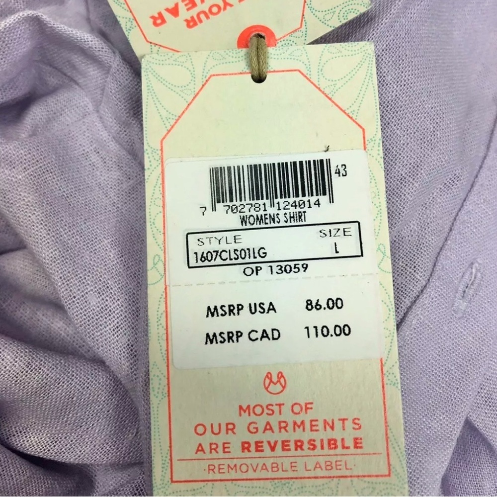 Maaji Women’s Long Sleeve Button Down Purple Cover Up Size Large - Picture 3 of 3